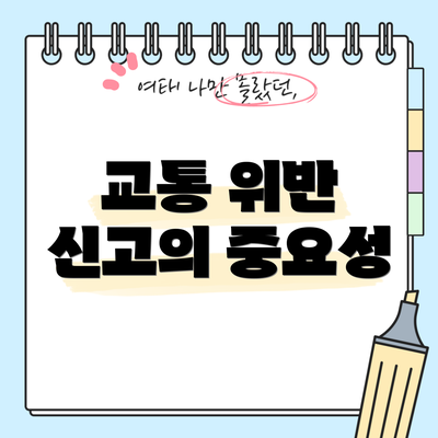 교통 위반 신고의 중요성