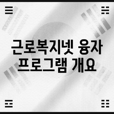 근로복지넷 융자 프로그램 개요