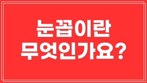 눈꼽이란 무엇인가요?