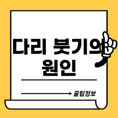 다리 붓기의 원인