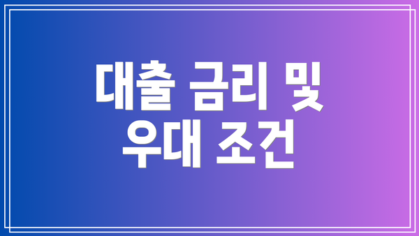 대출 금리 및 우대 조건