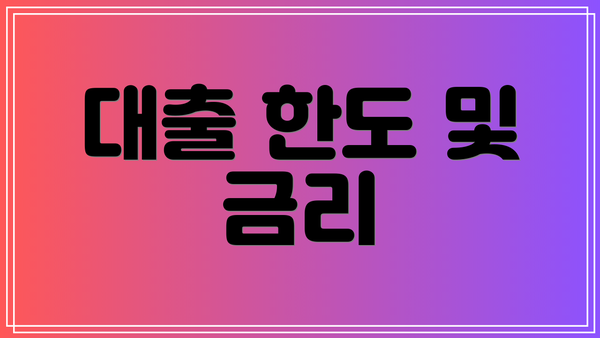 대출 한도 및 금리