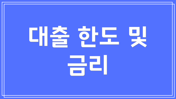 대출 한도 및 금리