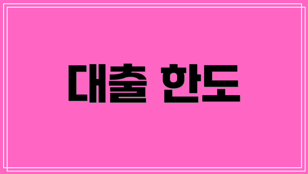 대출 한도