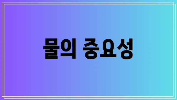 물의 중요성