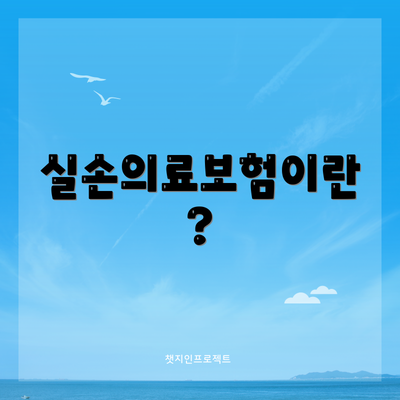 실손의료보험이란?