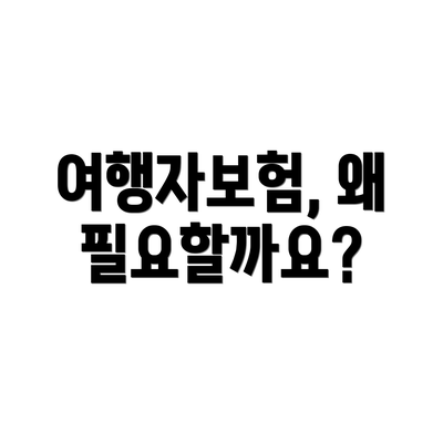 여행자보험, 왜 필요할까요?