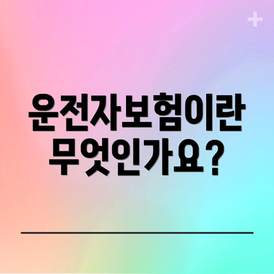 운전자보험이란 무엇인가요?
