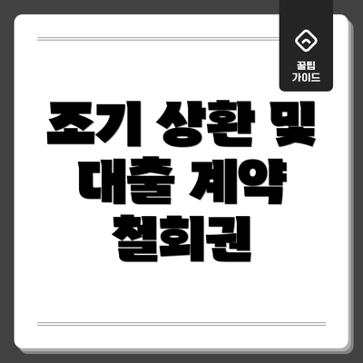 조기 상환 및 대출 계약 철회권