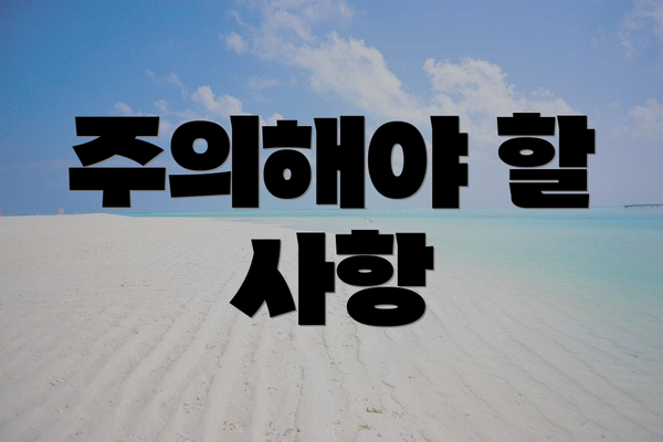 주의해야 할 사항