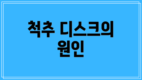 척추 디스크의 원인