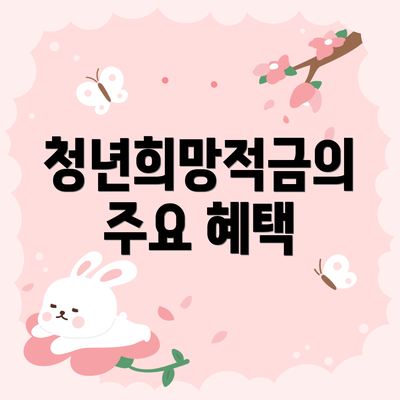 청년희망적금의 주요 혜택