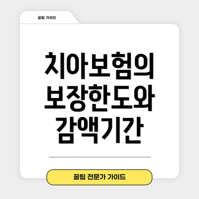 치아보험의 보장한도와 감액기간