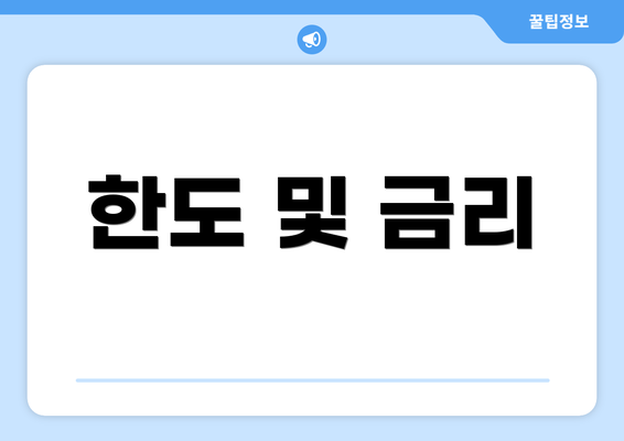 한도 및 금리