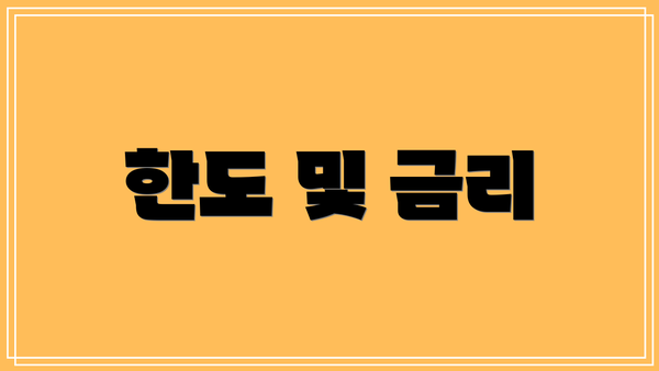 한도 및 금리