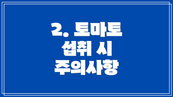 2. 토마토 섭취 시 주의사항