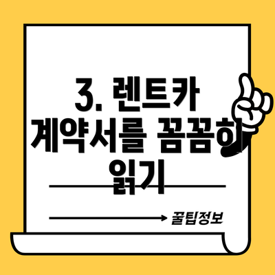 3. 렌트카 계약서를 꼼꼼히 읽기
