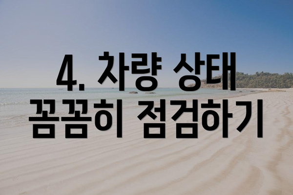 4. 차량 상태 꼼꼼히 점검하기