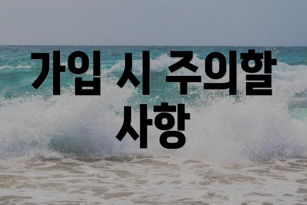 가입 시 주의할 사항