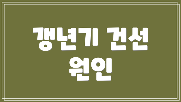 갱년기 건선 원인