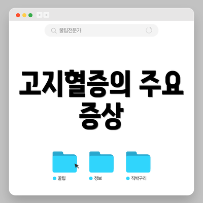 고지혈증의 주요 증상