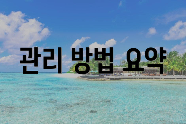 관리 방법 요약