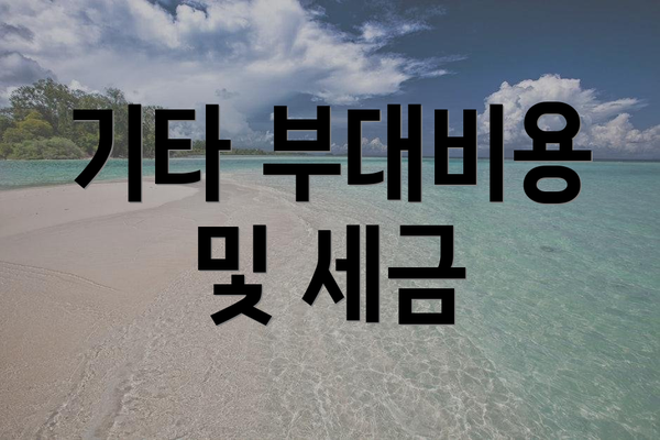 기타 부대비용 및 세금