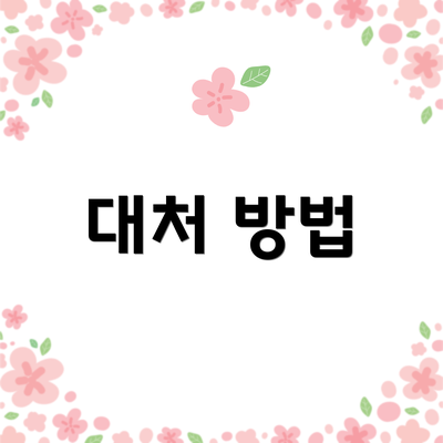 대처 방법