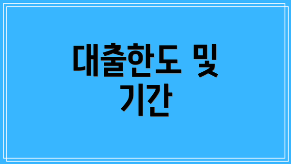대출한도 및 기간