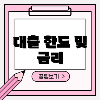 대출 한도 및 금리
