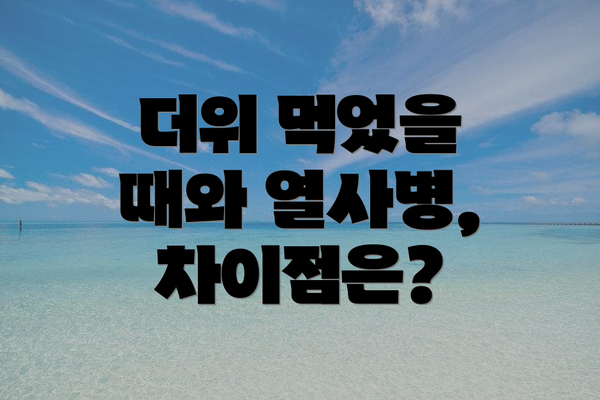 더위 먹었을 때와 열사병, 차이점은?