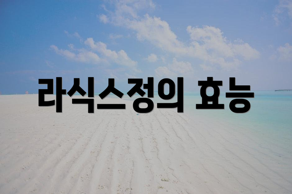 라식스정의 효능
