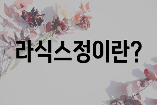 라식스정이란?