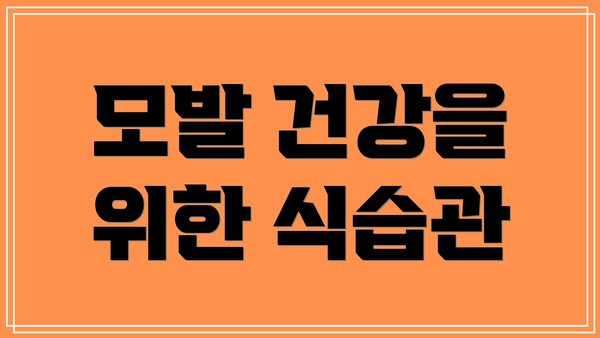 모발 건강을 위한 식습관