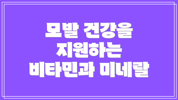 모발 건강을 지원하는 비타민과 미네랄