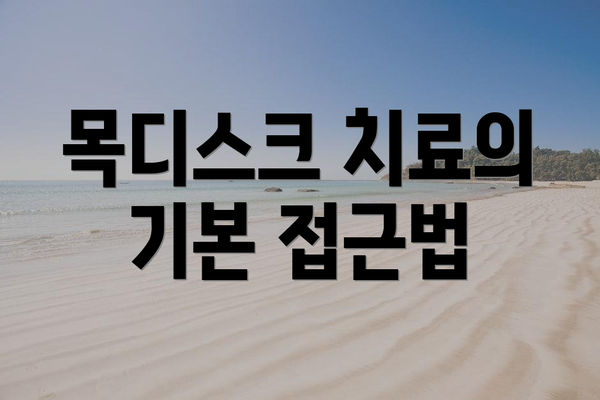 목디스크 치료의 기본 접근법