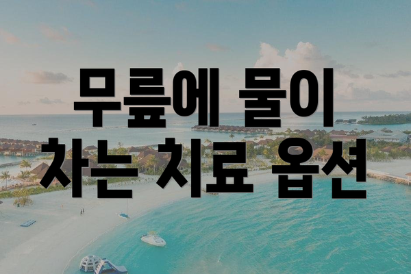 무릎에 물이 차는 치료 옵션