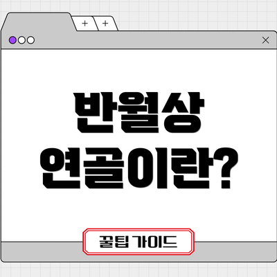 반월상 연골이란?