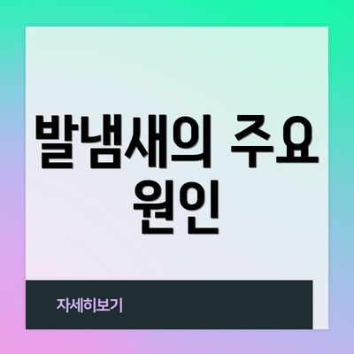 발냄새의 주요 원인