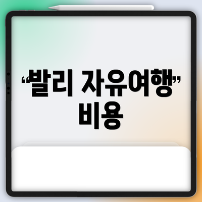 발리 자유여행 비용