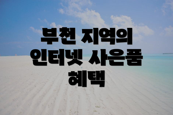 부천 지역의 인터넷 사은품 혜택