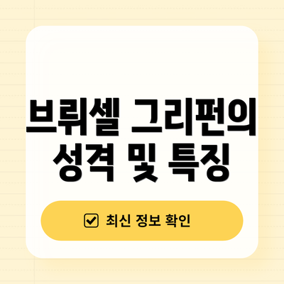 브뤼셀 그리펀의 성격 및 특징