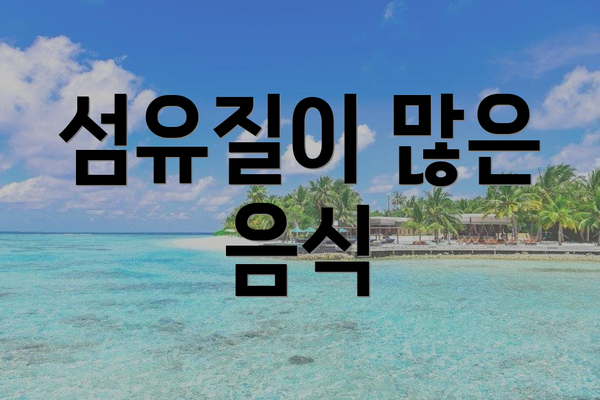 섬유질이 많은 음식