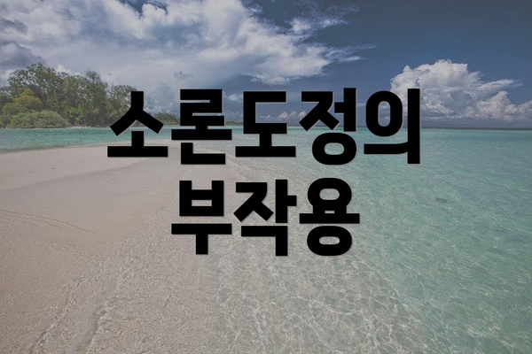 소론도정의 부작용
