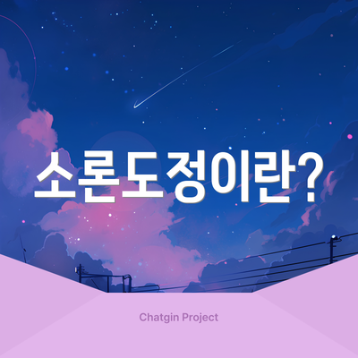소론도정이란?