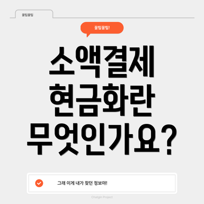 소액결제 현금화란 무엇인가요?