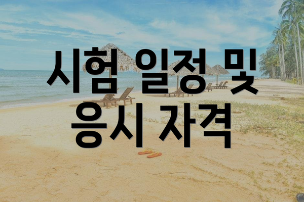 시험 일정 및 응시 자격