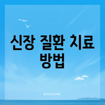 신장 질환 치료 방법