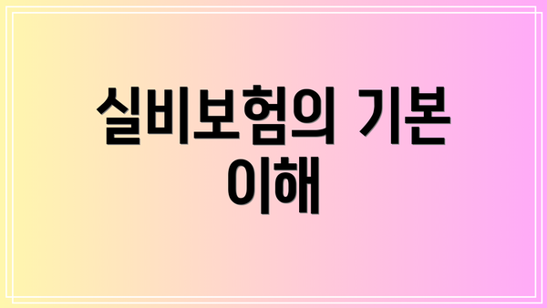 실비보험의 기본 이해