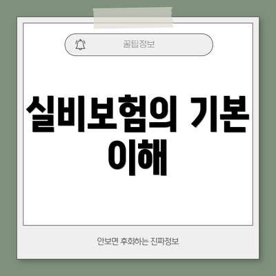 실비보험의 기본 이해